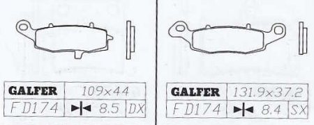 Тормозные колодки GALFER FD174 G1054